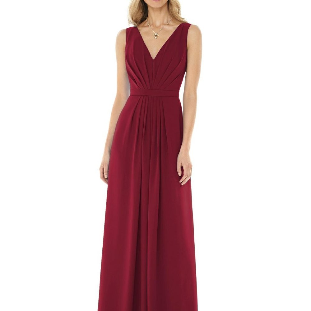 Dessy 8157...Special Occasion / V Neck Dress....Burgundy...Size 0...NWT